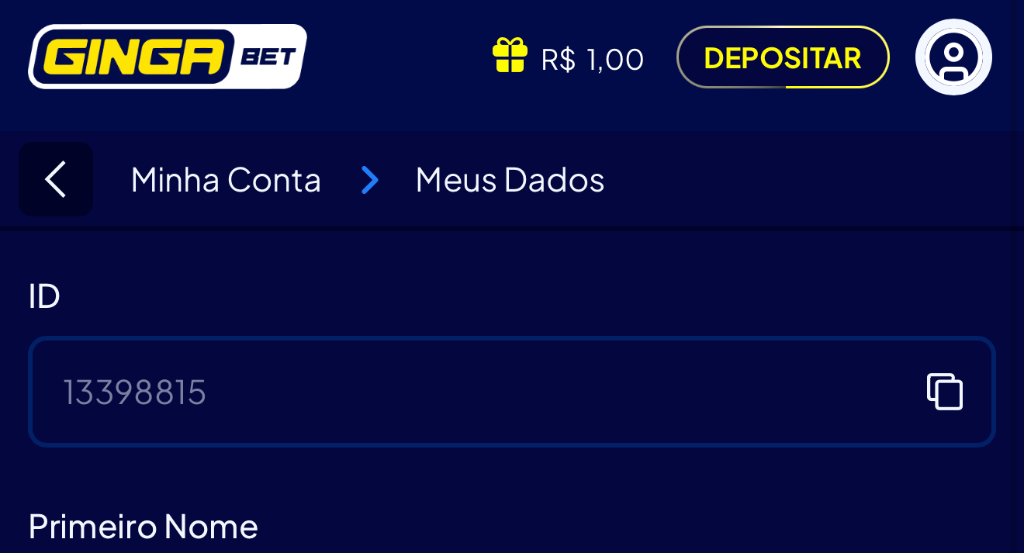 Exemplo: onde achar o ID da conta